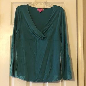 Teal V-Neck Maternity shirt